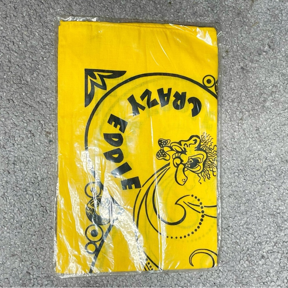 Crazy Eddie Electronics New York Vintage 80s Rare Bandana New Deadstock Yellow